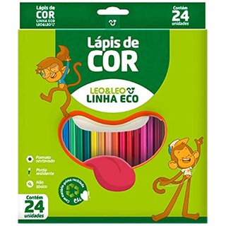 Lapis De Cor Eco Sextavado Leo&leo 24 Cores -Leonora em Oferta na Shopee