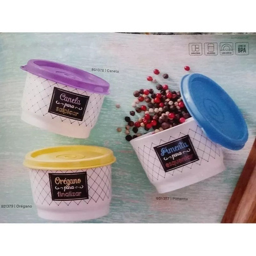 Kit Temperos Bistrô  Canela Orégano e Pimenta Tupperware