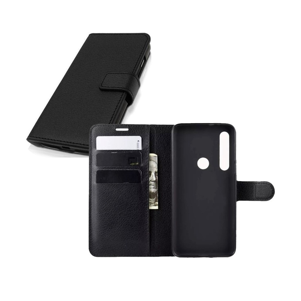 Capa capinha carteira couro premium motorola moto g8 plus case flip