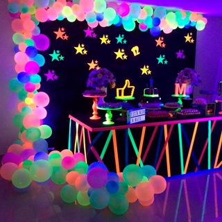 Balão Bexiga Neon Para Festa Aniversário Baladas Luminoso Numero 9 Polegadas 50 Unidades em Oferta na Shopee