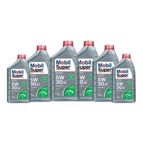 Kit 6 Óleos Motor Mobil Super Carro 5w30 Sintético D1