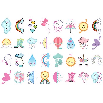 Tatuagens Temporárias 32 pçs - Chuva De Amor