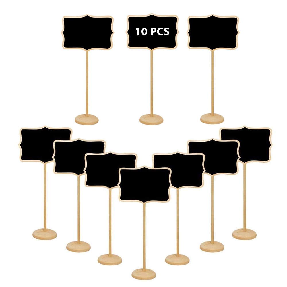 10 blocos de madeira mini-lousa letreiros retângulo pequeno quadro negro para casamentos, painéis de mensagens e decorações para eventos especiais
