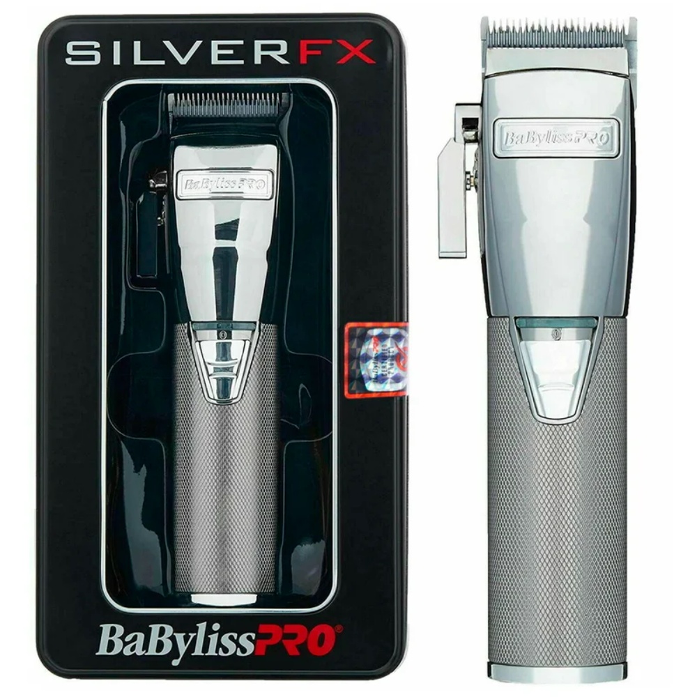 Máquina Babyliss Pro Silver Fx Fx880 Profissional Motor Ferrari Sem Fio 9000rpm Barbeiro