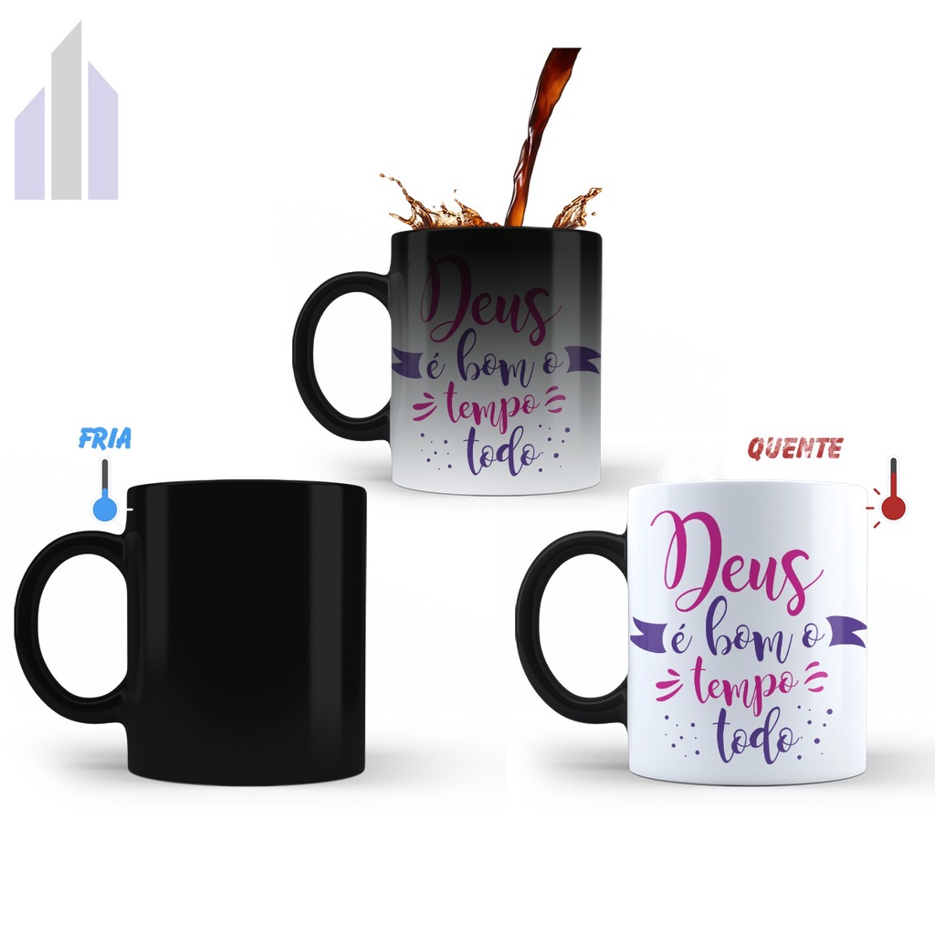 Caneca Mágica Deus é Bom o Tempo Todo em Oferta na Shopee