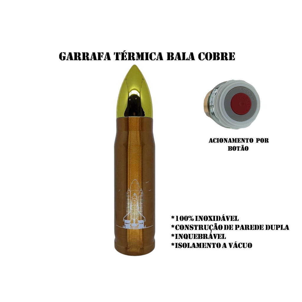 Garrafa Térmica Pla Ref MX-1197- Cobre - Home & Living