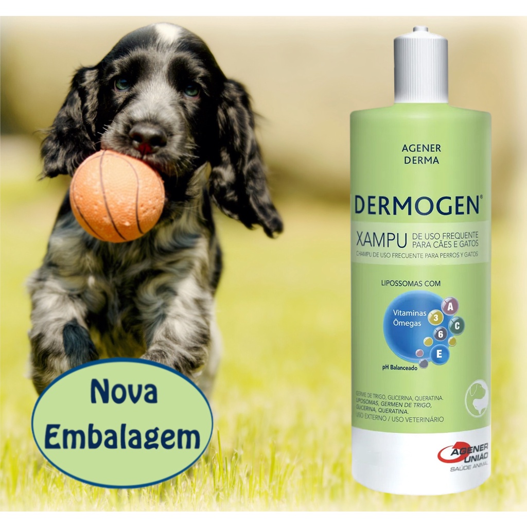 Dermogen Shampoo 500ml Grande de Uso Frequente para Cães e Gatos - Produto ORIGINAL com NOTA FISCAL