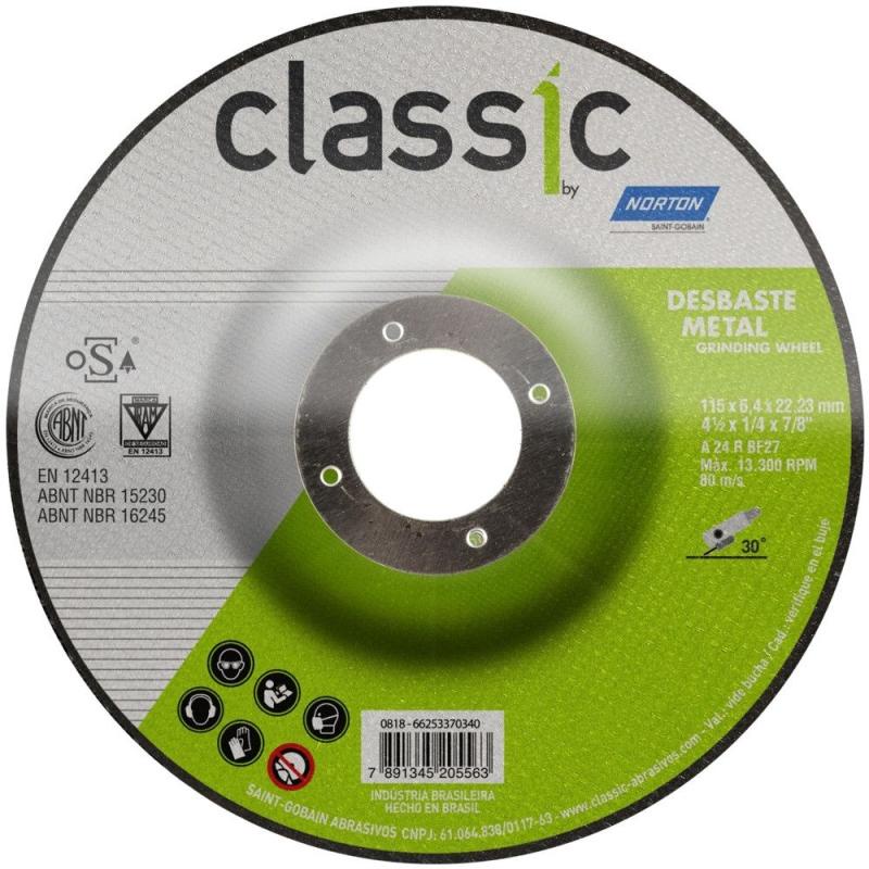 Disco de Desbaste Metal 4.1/2 POL x 6,4 MM Furo 7/8 POL Classic NORTON em Oferta na Shopee