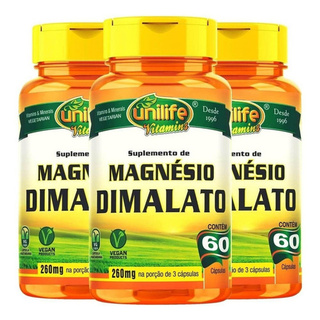 Kit 3 - Magnésio Dimalato Puro 60 Cáps Concentrado - Unilife