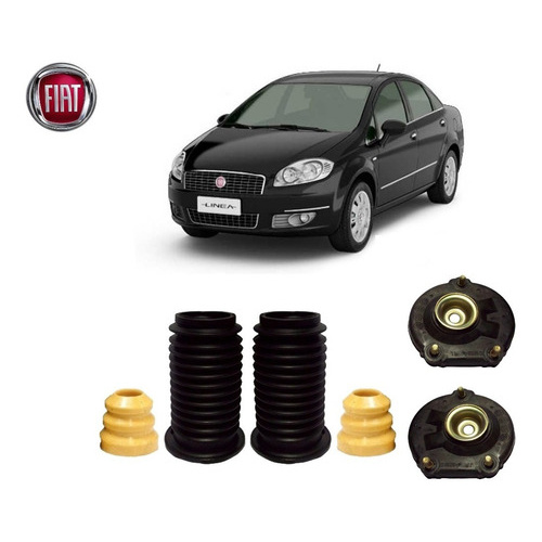 Par Kit Coxim Batente Amortecedor Dianteiro Fiat Linea 08/16