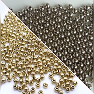 Bola Lisa Prata / Dourada com Furo 3MM / 4MM / 5MM - 10 Gramas