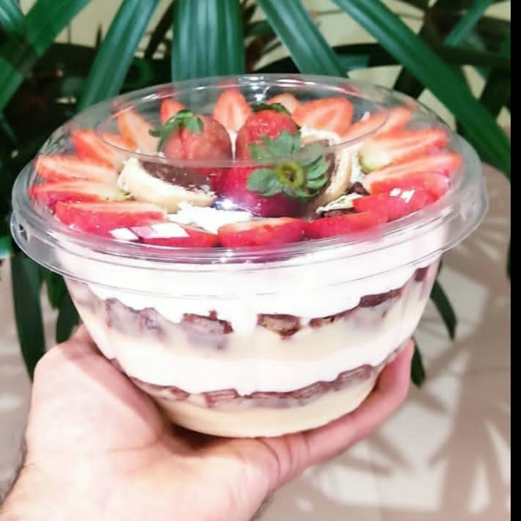 30 un Pote Alto 1400ml com Tampa G683 Mousses Bolos Pavês Sobremesas Saladas Galvanotek Premium Super Resistente