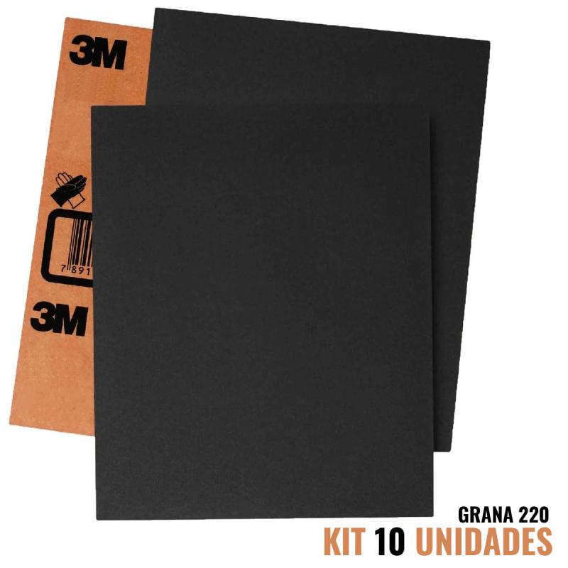 Folha de Lixa Ferro Metal  Grana 220 Kit 10 Unidades HC000602066 3M em Oferta na Shopee