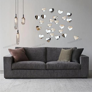 25 Mini Corações Decorativos Acrílico Espelhado Sala Quarto em Oferta na Shopee