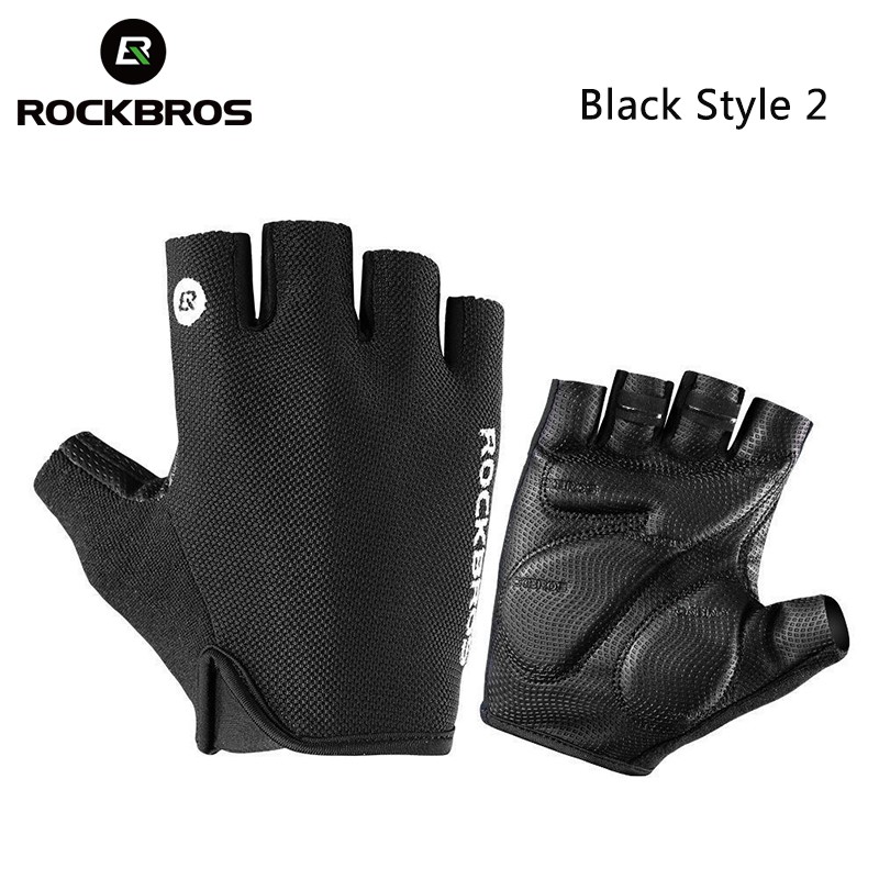 ROCKBROS Luvas De Ciclismo Metade Do Dedo Bicicleta À Prova De Choque Respirável MTB Homens Esportes Roupas