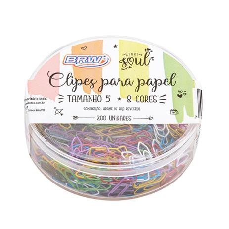 Mini Clipes Para Papel BRW Tamanho 5 Colorido com 200unidades em Oferta na Shopee