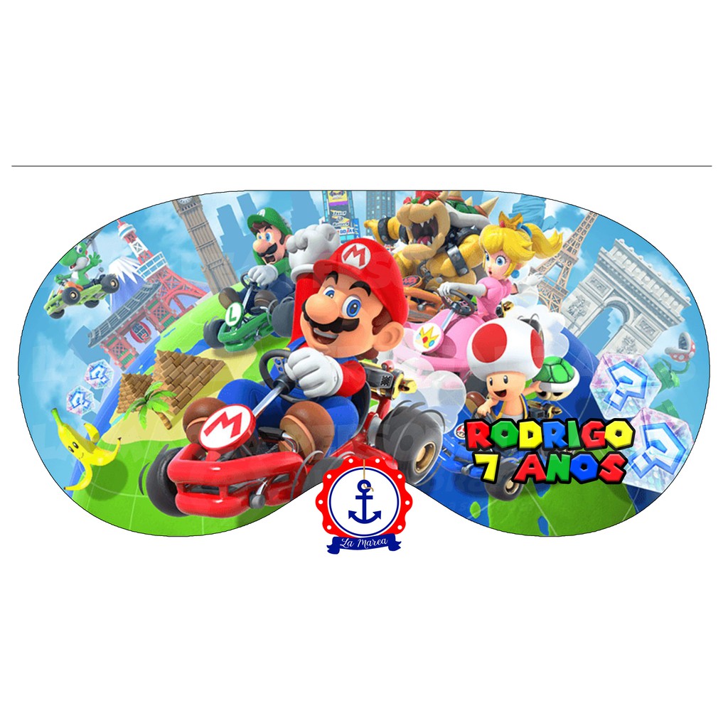 Mascara De Dormir Jogo Super Mario Bros Personalizada Com Nome Postagem Em 7 Dias Uteis Shopee Brasil