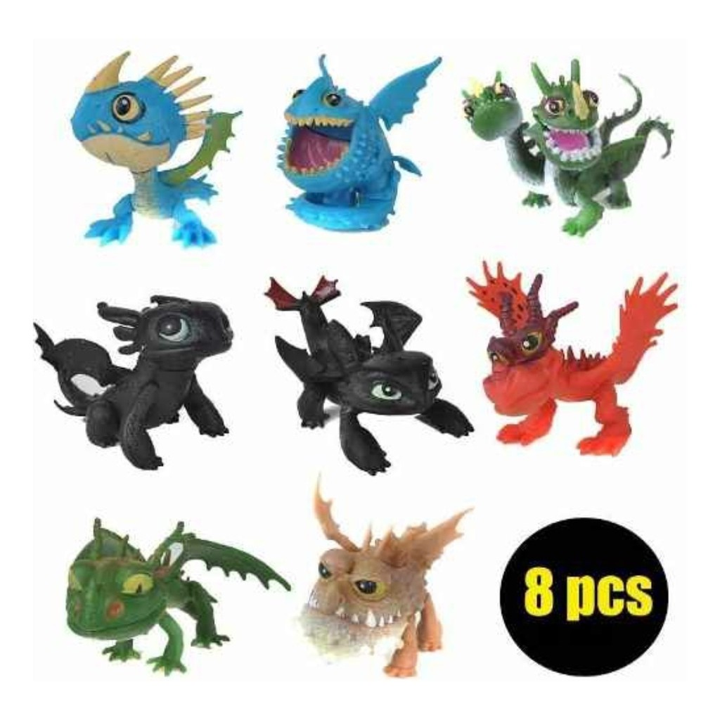 Como Treinar Seu Dragão Brinquedo Kit 8 Dragões Filme Novo | Shopee Brasil