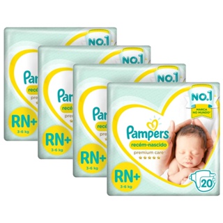 Kit Fralda Pampers Premium Care Recém Nascido Plus com 80 unidades - 3 à 6Kg em Oferta na Shopee