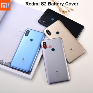 Cobr-Capa Original Redmi S2/Red mi Y2 Bateria Tampa Traseira Vermelho S 2 Rear Habitação Porta Cartão Bandeja Titular Reparação Peças De Reposição Com O Logotipo & Botão