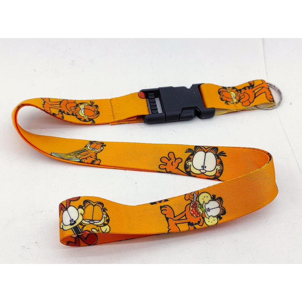 Cordão Garfield Gato chaveiro Tirante engate rápido para moto, chupeta caneca crachá em Oferta na Shopee