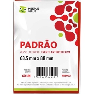 Sleeve Meeple Virus Padrão Vermelho 63,5 x 88 mm - 60 unidades