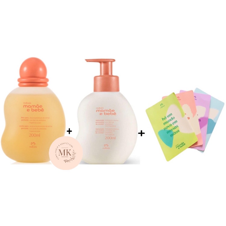 Loção Hidradante Preventiva de Estrias Gestante Natura Mamãe e Bebê / Óleo de Massagem Preventivo 200ml