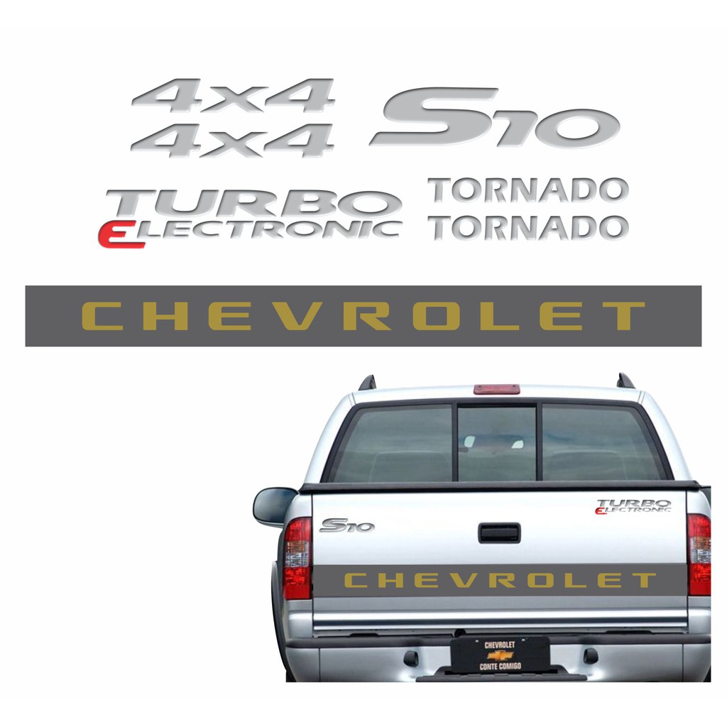 Kit Adesivos S10 Tornado 4x4 Turbo 2007 + Faixa Prata R778