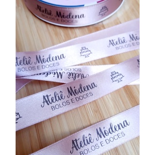 10 metros Fita de Cetim Personalizada de 22mm em Oferta na Shopee