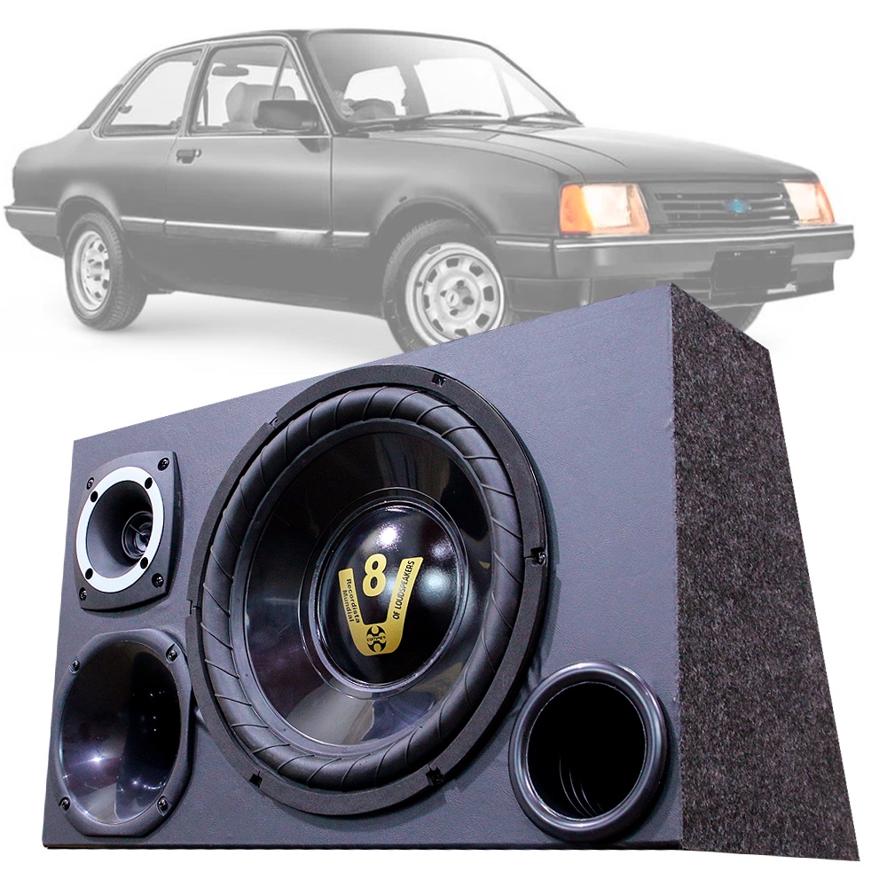 Caixa Trio Som Automotivo Trio Completa Subwoofer Gm Chevette em Oferta na Shopee