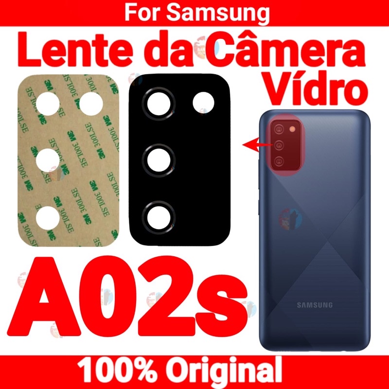 Vidro da Camera Samsung Galaxy A02s A025 Lente da Câmera Traseira Vidrinho Traseiro Original