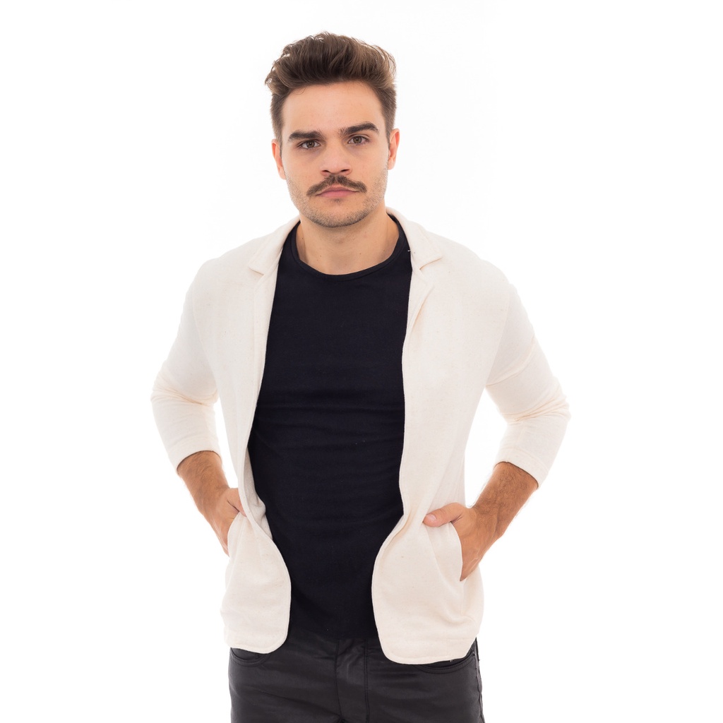 Blazer Casaco Masculino Moletin  Slim Bolso Lateral