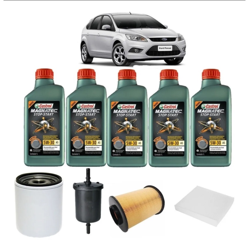 Troca Óleo  Filtros Focus 2.0 16v Flex Duratec Castrol 5w30