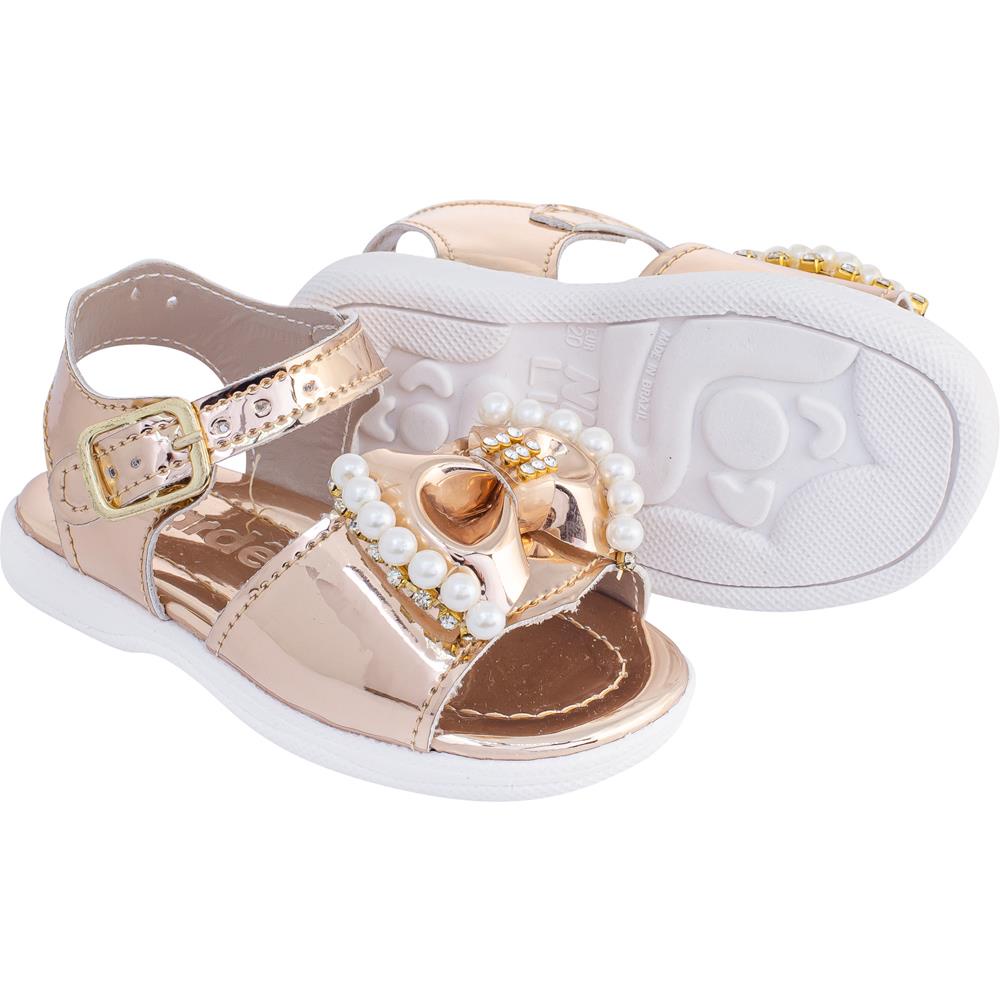 Sapatinho Bebê Sandália Infantil Menina Laço Pérola Gardênia em Oferta na Shopee