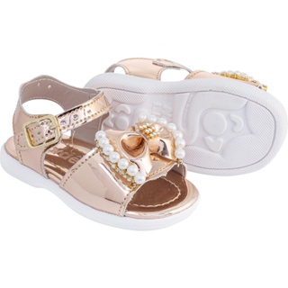 Sapatinho Bebê Sandália Infantil Menina Laço Pérola Gardênia em Oferta na Shopee