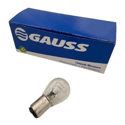 Caixa 10 Lampada Lanterna Traseira Gauss Universal Gl1034 12v 21/5w 2 Polos