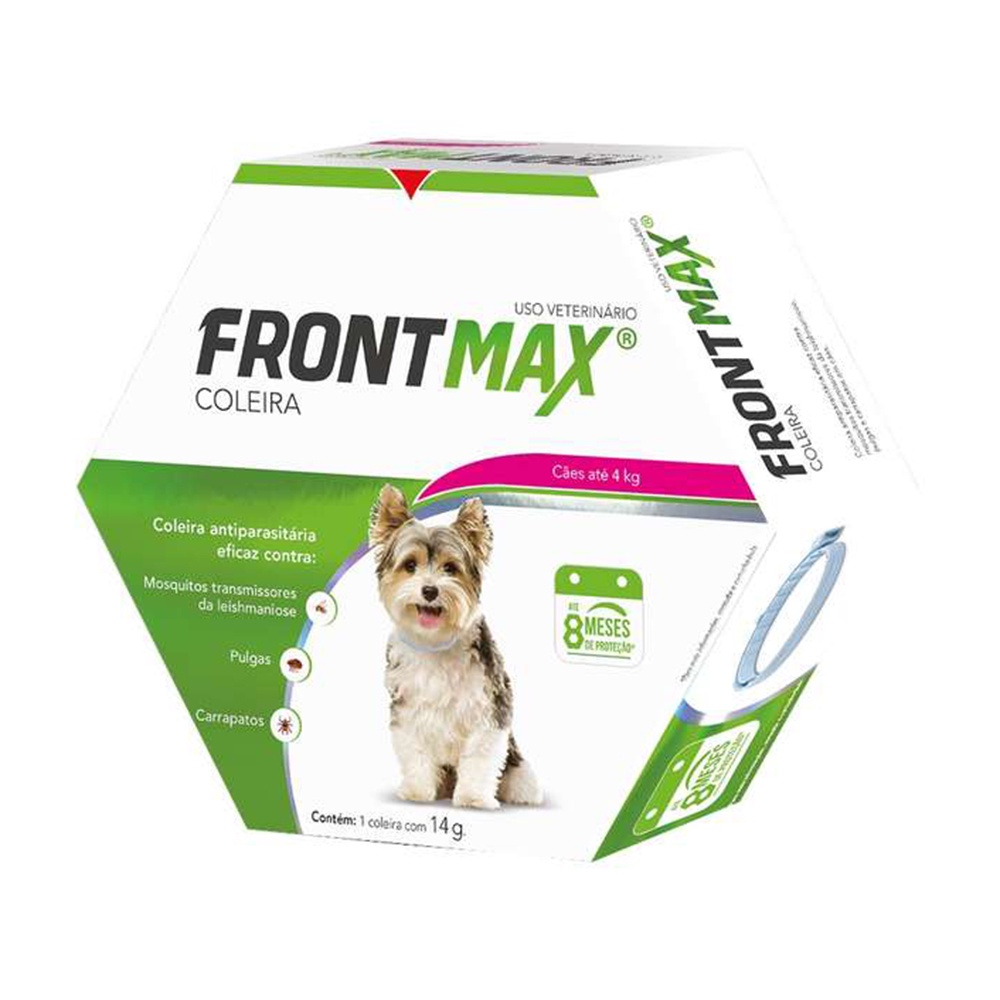 Coleira Antiparasitária Frontmax Cães Vetoquinol - 14g em Oferta na Shopee