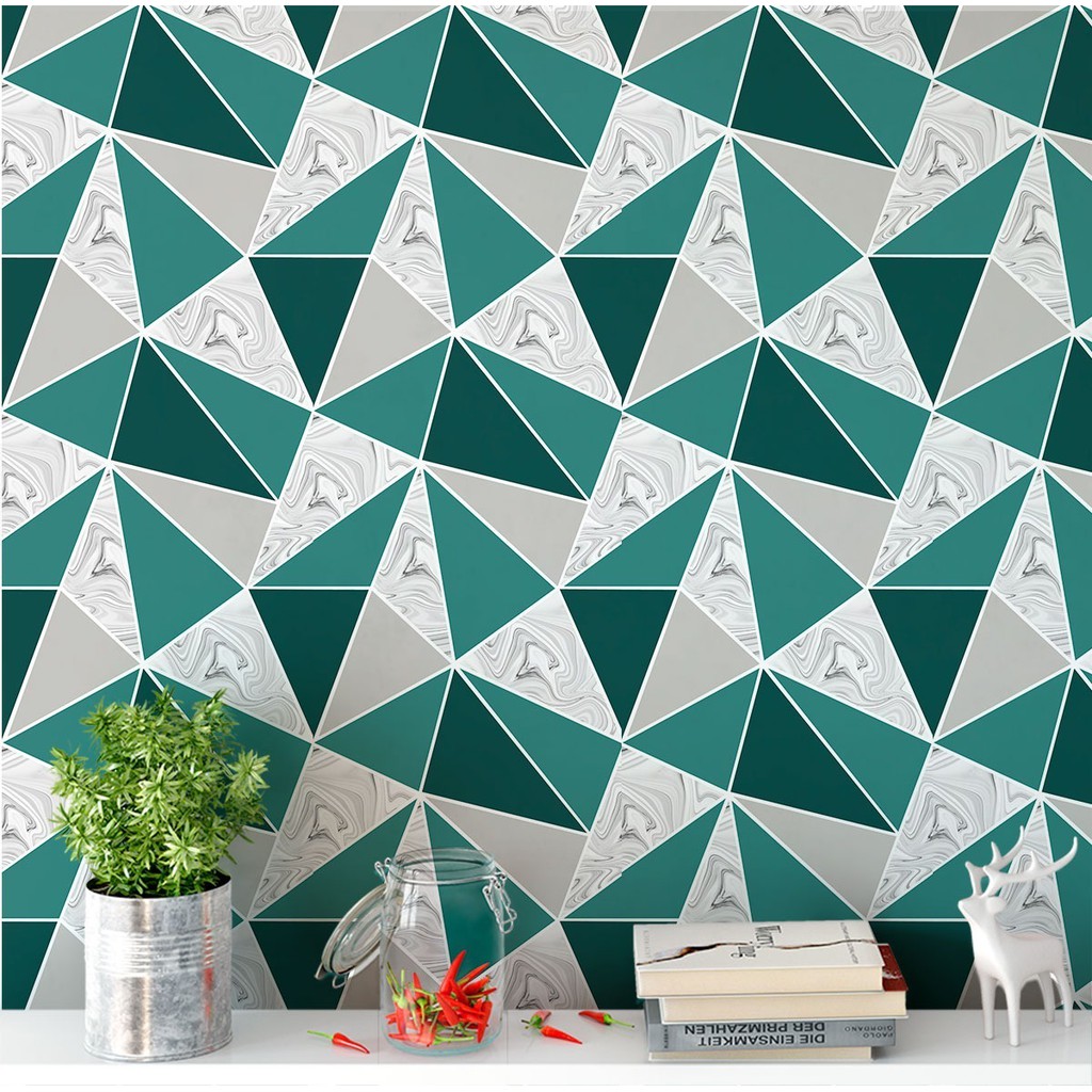 Papel De Parede Zara Diamond Em Tons De Cinza E Verde em Oferta na Shopee