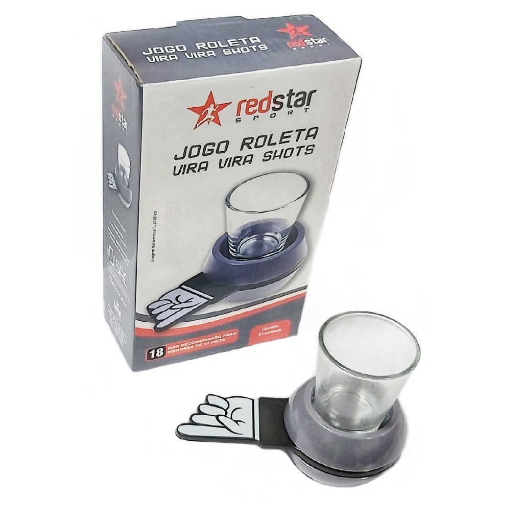 Jogo Roleta Vira Vira Shots Com Copo de Shot Vidro