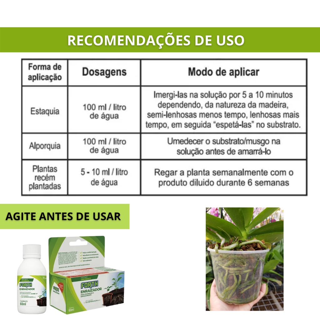 Fertilizante  Adubo Forth Enraizador 60ml - Rende 12 Litros