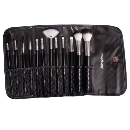 Kit 12 Pincéis De Maquiagem Macrilan Profissional Com Case Estojo