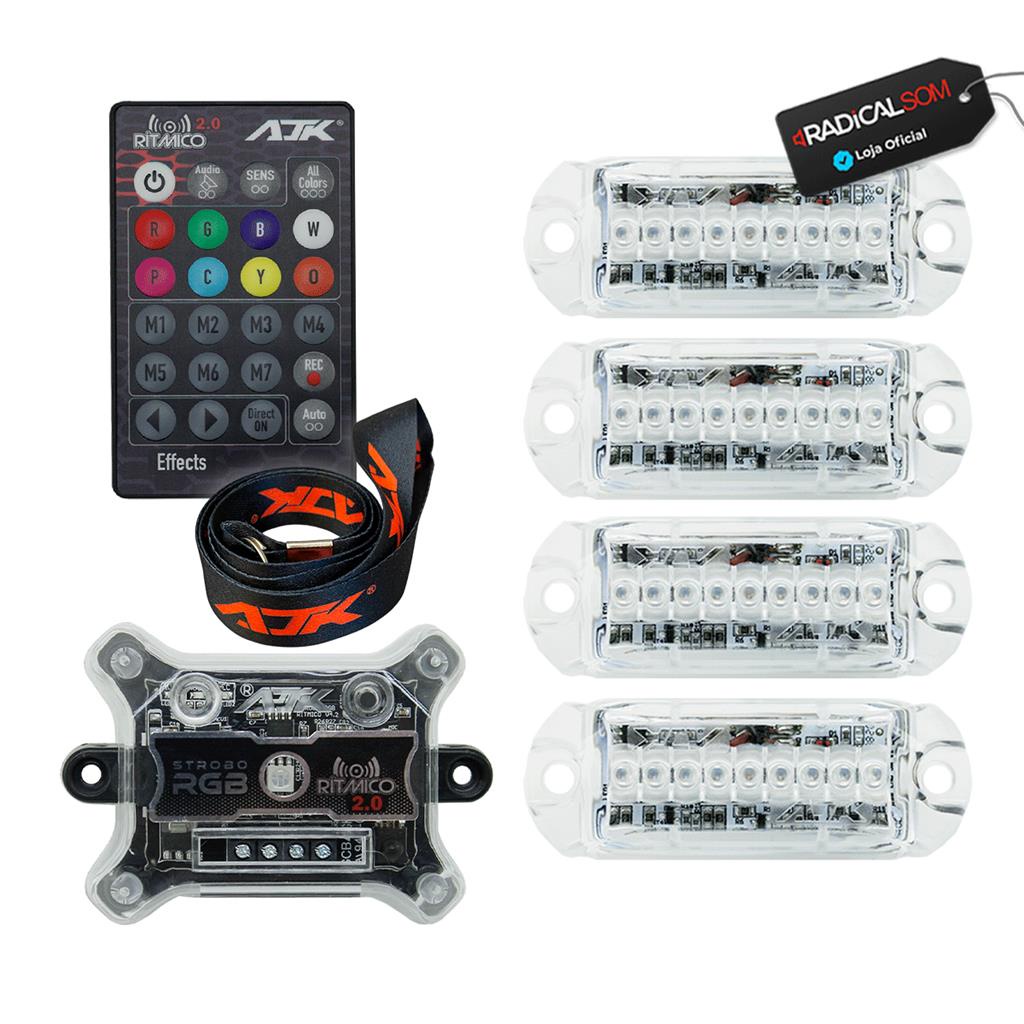 Kit Strobo Ajk Central Ritmico 4 Farois 3w Forte + Cordao - Escorrega o ...
