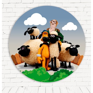 Painel Festa Redondo Sublimado 3D Ovelhinha C/elástico 1,50m em Oferta na Shopee