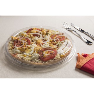 10 caixa embalagem pizza transparente PER Bandeja Pizza Ref.: G 60 Rasa  340x44 (externo)  galvanotek em Oferta na Shopee