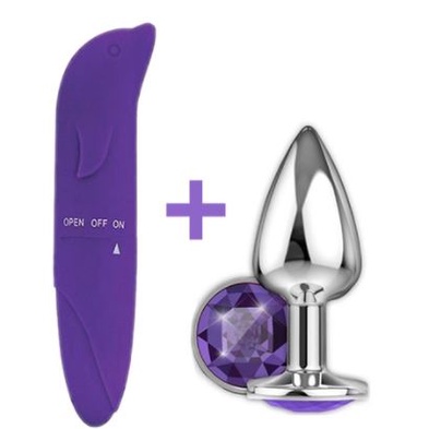 KIT Vibrador Feminino GOLFINHO + PLUG ANAL C/ Pedra Sexy - SEX SHOP em Oferta na Shopee