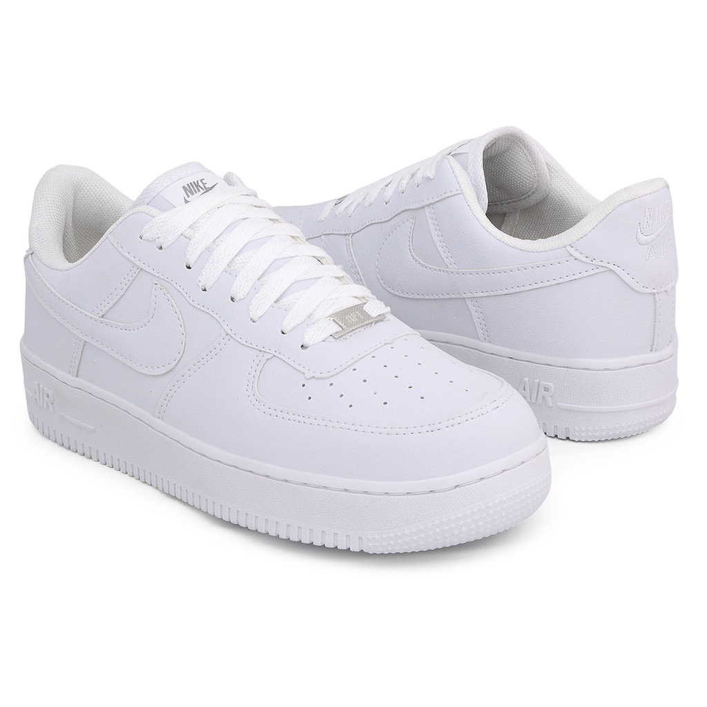 Tênis Nike Air Force 1 Low '07 Feminino Branco Preto Top Baixo