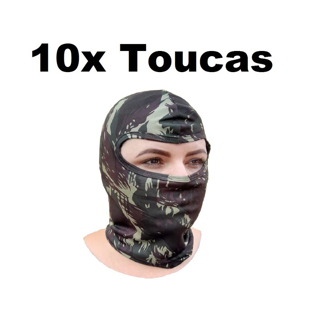Kit 10 Touca Balaclava Ninja Mascara Camuflada -  Airsoft Paintball / Moto Motoboy Motqueiro