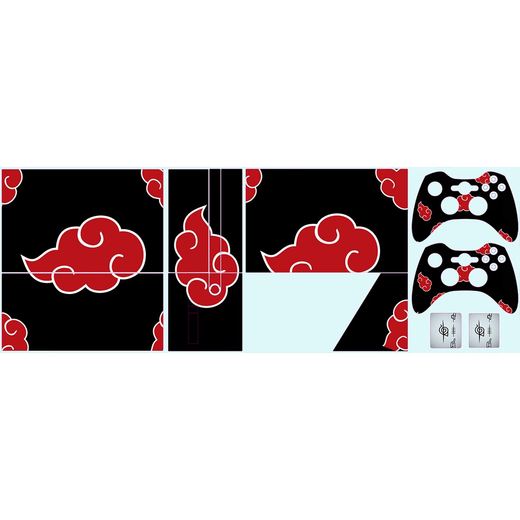 Skin Adesiva Xbox 360 Super Slim - Naruto Akatsuki Nuvens