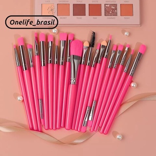 Kit 20 Pinceis Profissional Pincel Maquiagem Preto e Neon COR Aleatória
