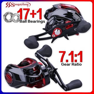 Sougayilang Carretilha de pesca Left Hand/ Right Hand 17+1 Ball Bearings High Speed 7.1:1 Gear Ratio Max Drag 6-8KG